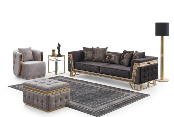 Upholstery Set Luxury Sofas Three-Seater Armchair Modern Living Room Couch