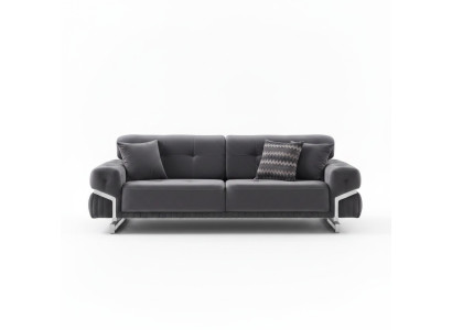 Gray sofa complete living room furniture luxury upholstery suite three-seater