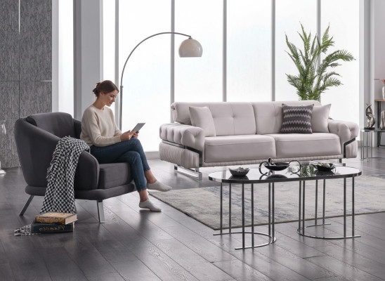 Living room sofa set three-seater armchair luxury couch set 3+1 seater