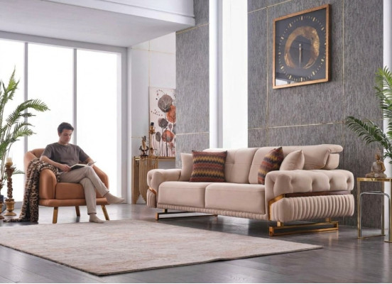 Living room sofa set armchair three-seater complete furniture set design 3+1