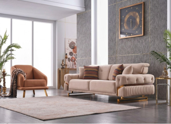 Living room sofa set armchair three-seater complete furniture set design 3+1