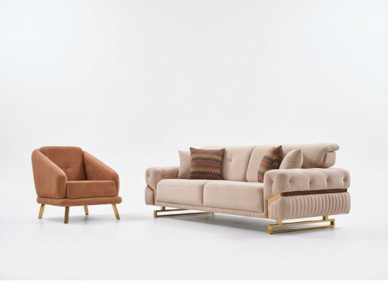 Living room sofa set armchair three-seater complete furniture set design 3+1