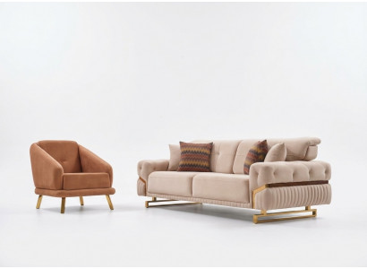 Living room sofa set armchair three-seater complete furniture set design 3+1