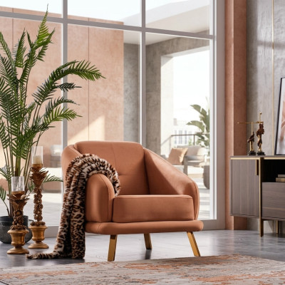Designer armchair living room luxury seat upholstery textile furniture modern armchair new