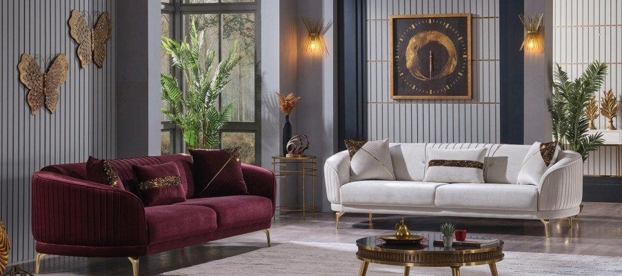 Designer upholstered sofa set three-seater living room couches modern furniture