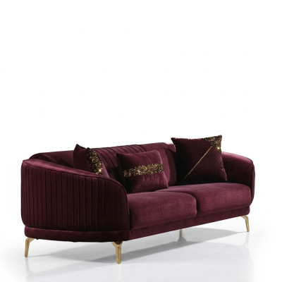 Modern three-seater luxury sofas living room upholstered furniture textile couch sofa velvet