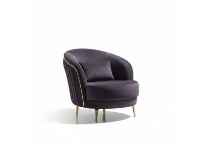 Modern armchair luxury stainless steel feet living room seat wood upholstered furniture