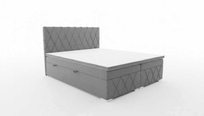 Double Luxury Gray Box Spring Bed Design Bed Upholstered Bed Bedroom Textile