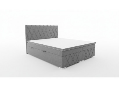 Double Luxury Gray Box Spring Bed Design Bed Upholstered Bed Bedroom Textile