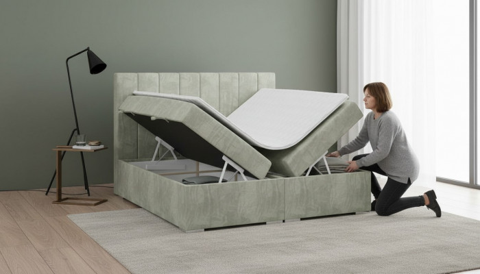 Luxury Bed Upholstered Furniture Bedroom Box Spring Bed Design Double Bed New