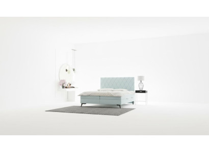Bedroom bed luxury furniture upholstery fabric modern design box spring bed