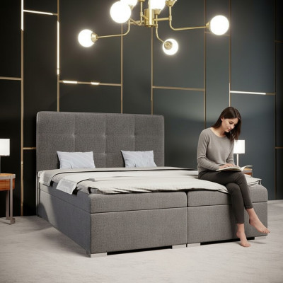 Bed bedroom luxury textile furniture upholstered furniture style box spring bed