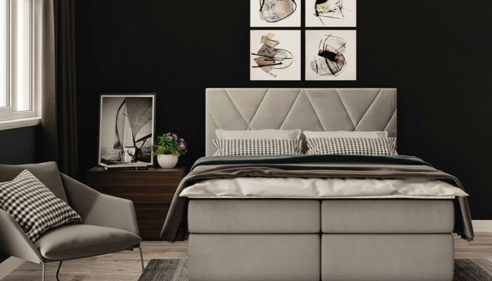 Luxury bedroom bed upholstery fabric design double bed furniture box spring bed