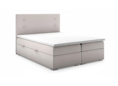 Bedroom Bed Upholstery Modern Design Luxury Double Bed Beige Box Spring Bed