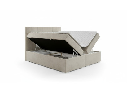 Bed luxury bedroom double bed textile upholstery design furniture box spring bed