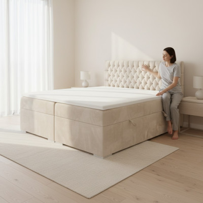 Chesterfield double bed bedroom luxury bed modern furniture box spring bed
