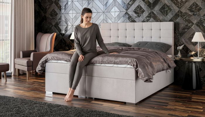 Bed Furniture Modern Design Double Bed Luxury Bedroom Textile Box Spring Bed