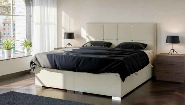 Bedroom bed upholstery fabric design luxury furniture double bed box spring bed
