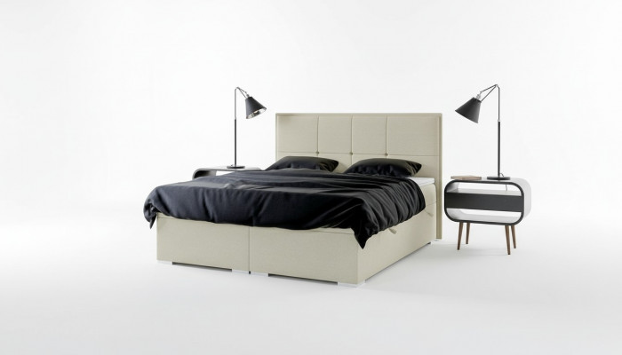 Bedroom bed upholstery fabric design luxury furniture double bed box spring bed