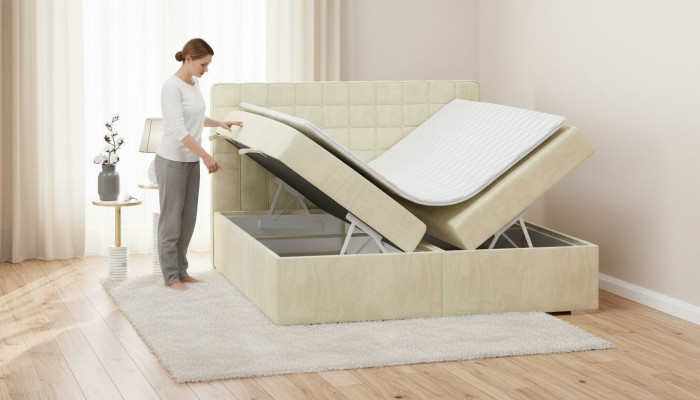 Double Bed Modern Design Bed Luxury Bedroom Upholstered Bed Furniture Box Spring Bed