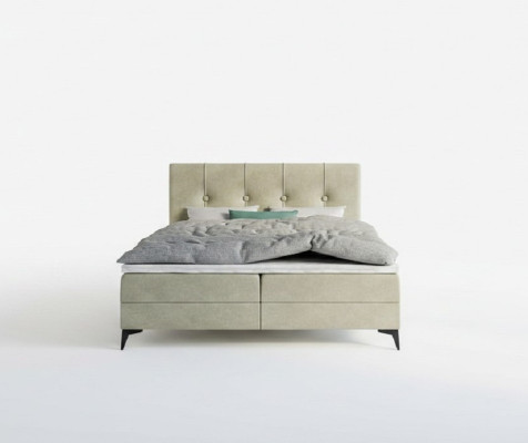 Bed luxury bedroom upholstered furniture design double bed fabric box spring bed