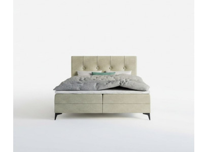 Bed luxury bedroom upholstered furniture design double bed fabric box spring bed