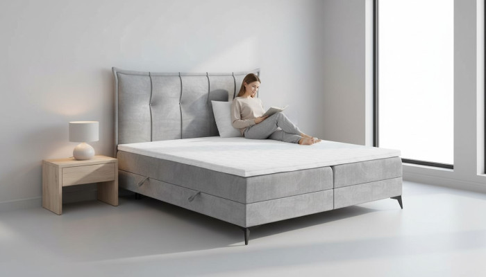Design double bed bedroom textile furniture modern luxury bed box spring bed