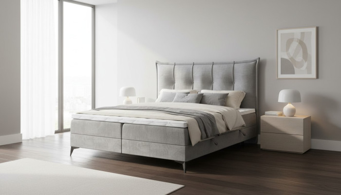 Design double bed bedroom textile furniture modern luxury bed box spring bed