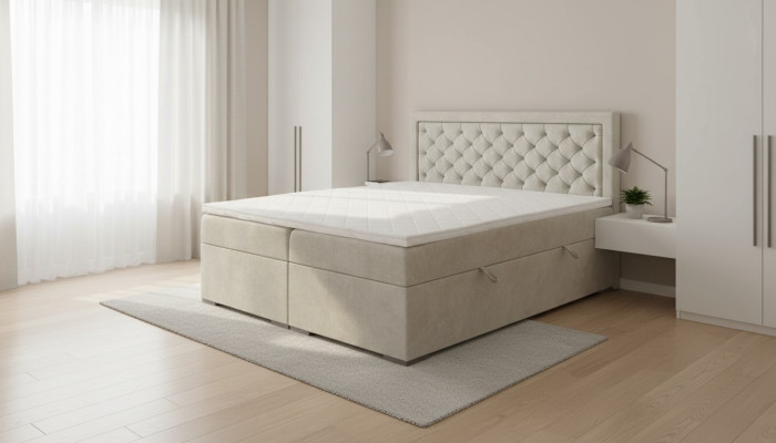 Bedroom bed luxury furniture style modern box spring bed design double bed