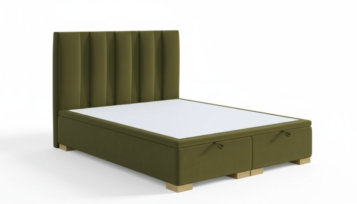 Bedroom bed double bed modern designer furniture green upholstered bed