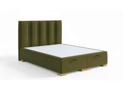 Bedroom bed double bed modern designer furniture green upholstered bed