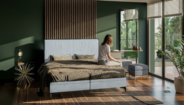 Bed Modern Double Bed Designer Bedroom Upholstered Fabric Furniture Beds