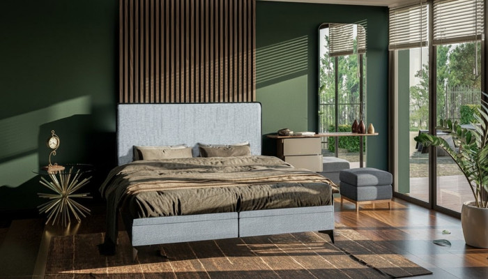 Bed Modern Double Bed Designer Bedroom Upholstered Fabric Furniture Beds