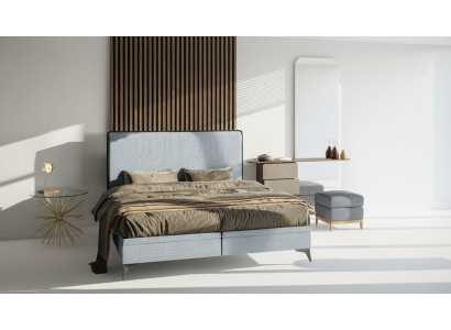 Bed Modern Double Bed Designer Bedroom Upholstered Fabric Furniture Beds