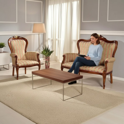 Classic sofa set seating furniture three-seater bench coffee table luxury