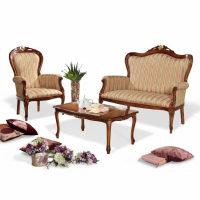 Classic sofa set seating furniture three-seater bench coffee table luxury