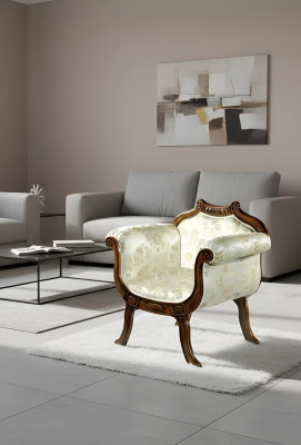Classic luxury single-seater upholstered seat textile furniture designer armchair