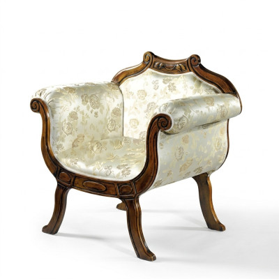 Classic luxury single-seater upholstered seat textile furniture designer armchair
