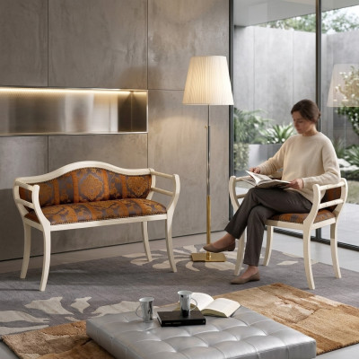 Classic seating set bench chairs upholstered furniture living room furniture design