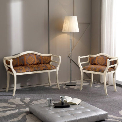 Classic seating set bench chairs upholstered furniture living room furniture design