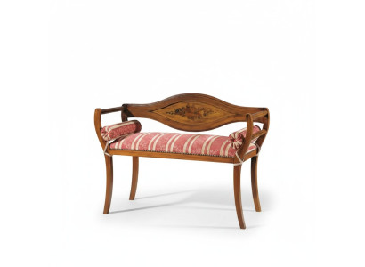 Elegant handcrafted bench with decorative backrest