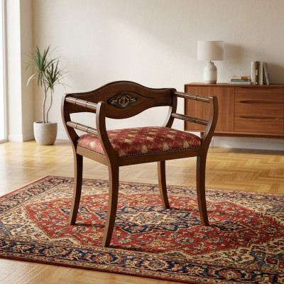 Designer chair classic upholstered fabric seating furniture living room armchair