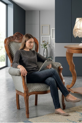 Classic living room armchair upholstered chair fabric furniture single seater office