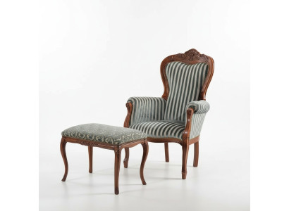 Classic Armchair Living Room Single-Seater Designer Upholstered Seat Fabric Furniture