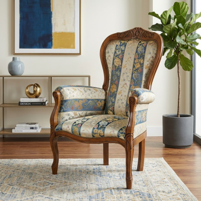 Armchair Designer Seat Luxury Textile Upholstery Fabric Furniture Classic Design