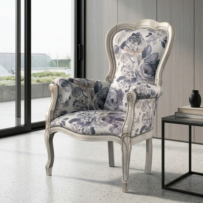 Classic armchair wingback chair upholstered furniture designer fabric living room