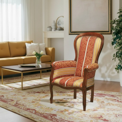 Classic armchair upholstered furniture luxury upholstered armchair wood frame new