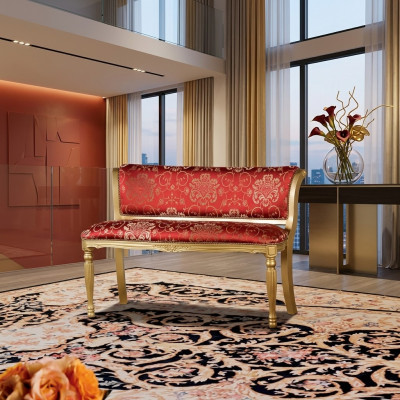 Bench cushion fabric seat style classic designer living room furniture