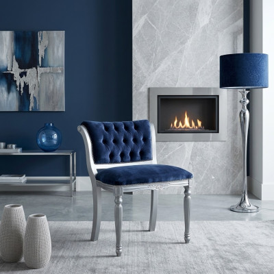 Blue Chesterfield dining chair upholstered furniture armchair classic design
