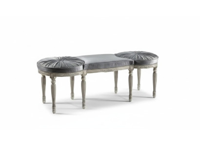 Classic Gray Bench Design Textile New Upholstery Fabric Seating Furniture